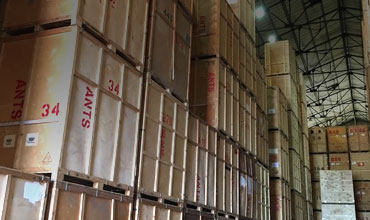 Secure warehouse storage containers for house removals